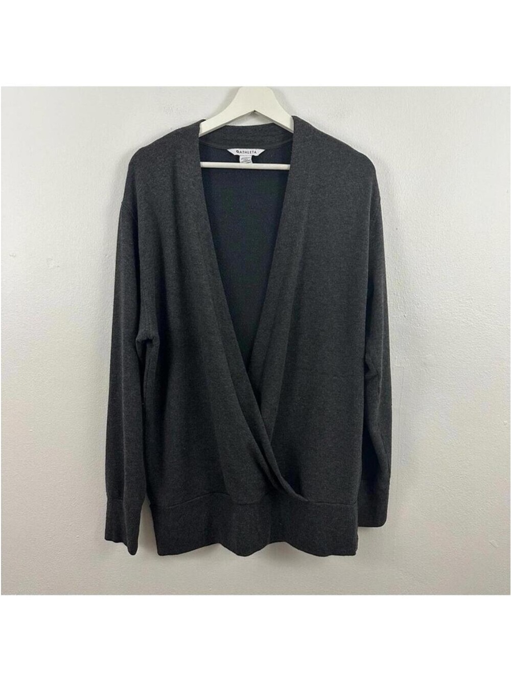 Athleta Women’s Faux Wrap Grey Sweater Size M